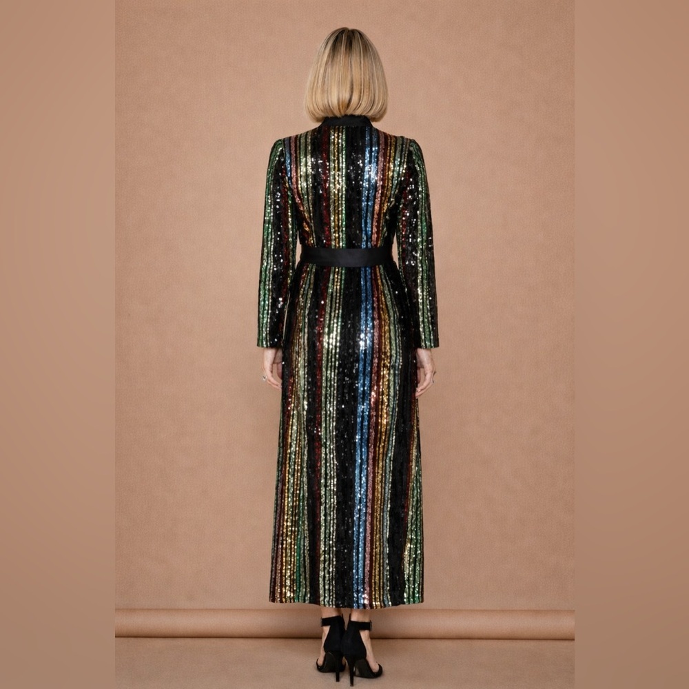 ✨ Multi-Color Sequin Wrap Maxi Dress ✨ - Picture 3 of 7
